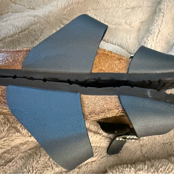 Birkenstock Papillio Black Rhinestone Double Strap Slide Sandals Size 39/8 - Picture 6 of 9